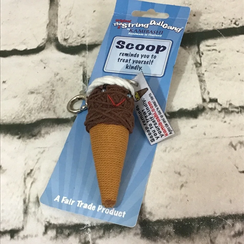 Kamibashi String Doll Keychain Scoop Treat Yourself Kindley Ice Cream Cone